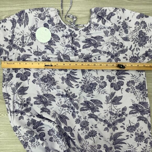 Hill House The Simone Maxi Side Slit Long Sleeve Dress Lilac Floral Purple L - Picture 9 of 10